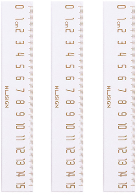 델리 누사인 ABS 자 15cm ENS096, 화이트, 3개