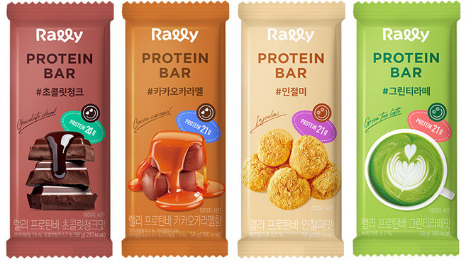 Rally 프로틴바 4종 세트, 58g, 1세트