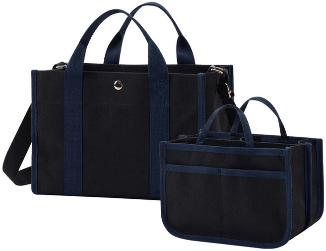 ADDEDIT 莫內帆布尿布包 + 內袋組合, 黑色