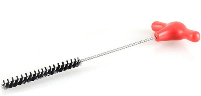 커피보니 커피머신 포터필터 청소솔 스파웃 브러쉬, 레드, 1개