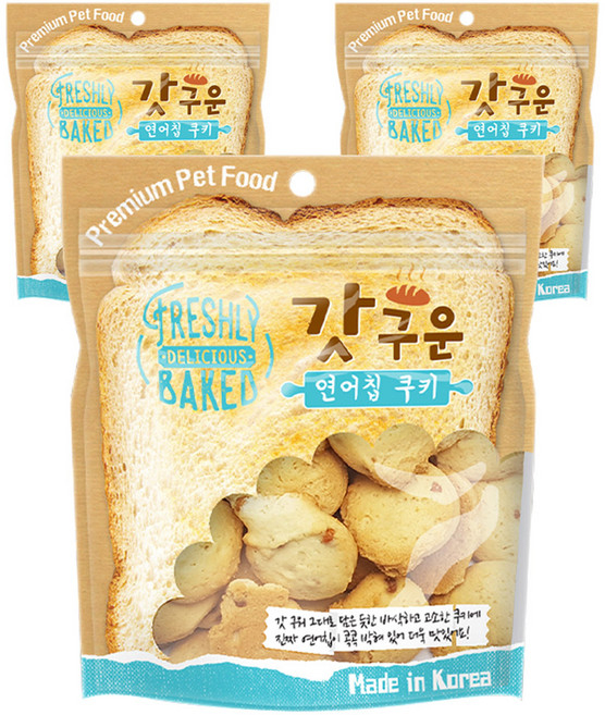 갓구운 연어칩 쿠키 강아지간식, 350g, 3개, 연어맛