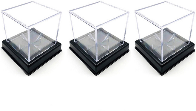 몬테로 고급 야구공 싸인볼 전용 보관 케이스, 투명, 3개