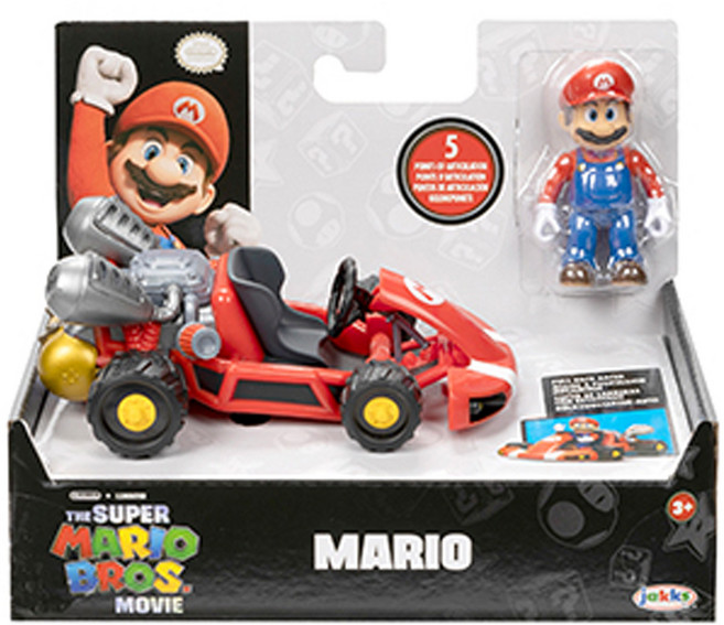 잭스퍼시픽 슈퍼마리오 영화 피규어와 카트 ASST 2.5인치 417214 랜덤발송, 1개