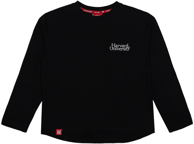 하버드키즈 아동용 로고 포인트 롱슬리브 면 티셔츠 HJPTLSD34096