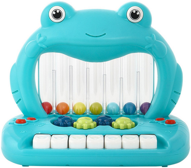 캐스비 맑은소리 개구리 팝핑볼 피아노 완구, 혼합색상, 1개