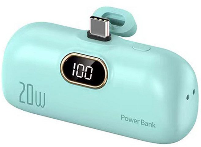 원이네 도킹형 잔량표시 보조배터리 5000mAh C타입, 민트