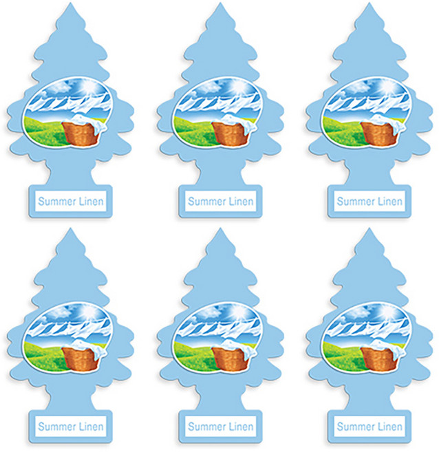 리틀트리 차량용 종이 방향제, 썸머 린넨, 6개