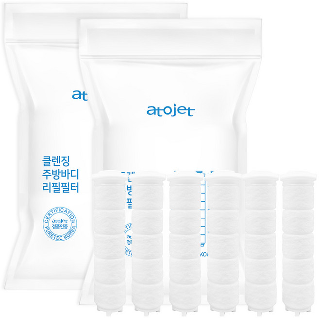아토젯 클렌징 주방 핸디형 바디 리필 필터 3p, 2개