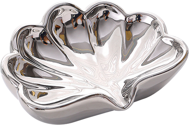 더자카 세라믹 쉘 비누 받침대 FREE, 실버, 1개