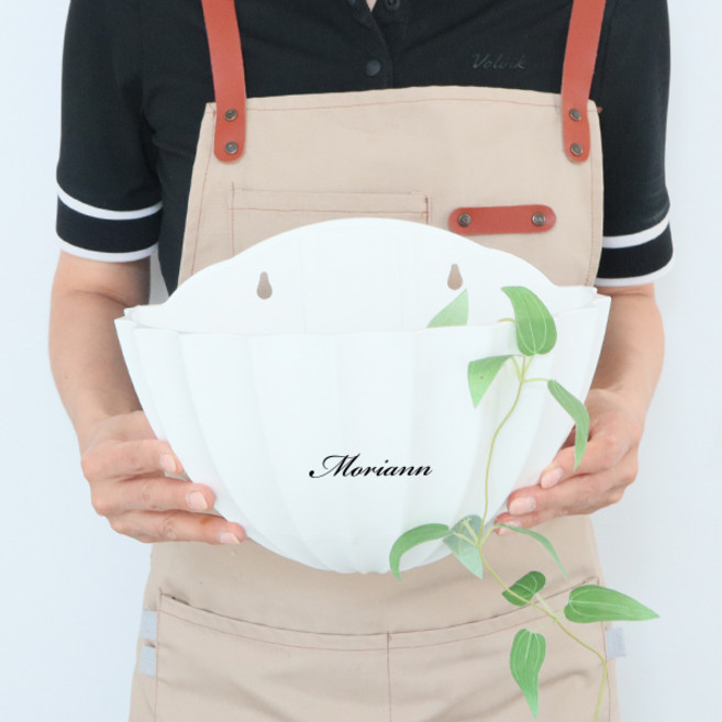 모리앤 클램 벽걸이 플라스틱 화분, 화이트, 1개