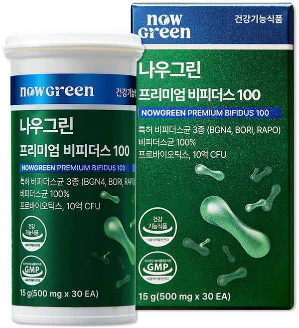 나우그린 정품 프리미엄 비피더스 100, 30정, 1개 - 쿠팡