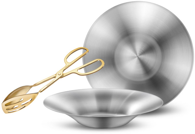 바겐슈타이거 샐러드 골드 브런치 2인 티타늄 샐러드 집게 + 파스타 플레이트 2p 세트, 1세트