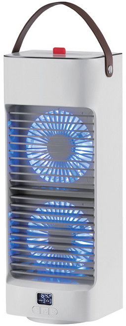 ILWOO 이동식 듀얼 무선 미스트 자동회전 미니 냉풍기, IW-F801(화이트)