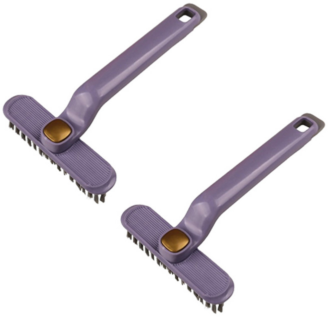 블럭마트 다기능 회전 욕실 청소 브러쉬, 퍼플, 2개