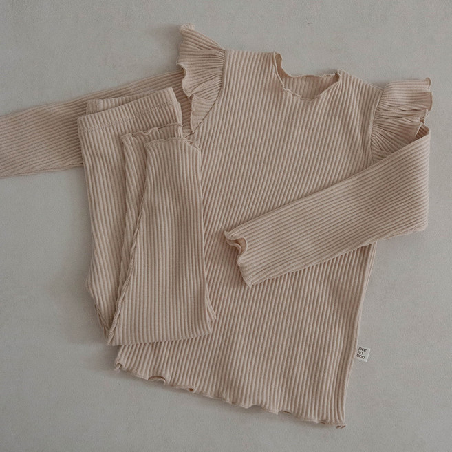 PEEKABOO 童款Raon系列荷葉邊家居服長袖+長褲組