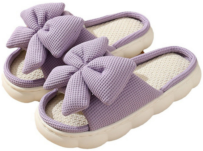 에버하우스 왕리본 두꺼운 쿠션 거실화, 퍼플, 1개