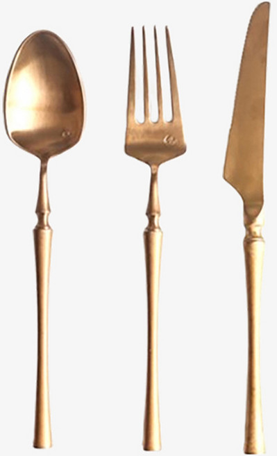 BELLE design Patrick 甜點餐具3件組, 銅色, 1套, 甜點匙 + 甜點叉 + 甜點刀