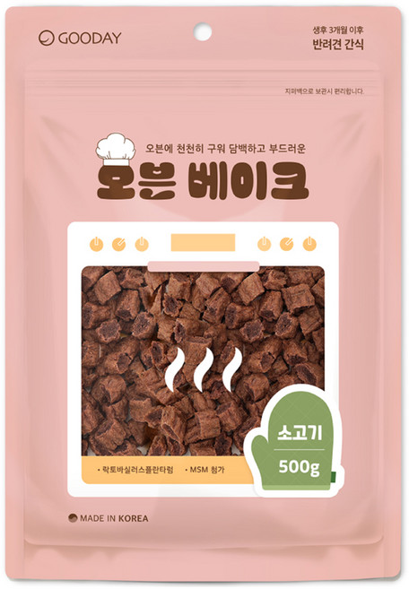 굿데이 강아지 오븐 베이크 간식, 소고기, 500g, 1개