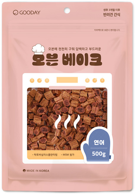 굿데이 오븐 베이크 강아지 간식, 연어맛, 500g, 1개