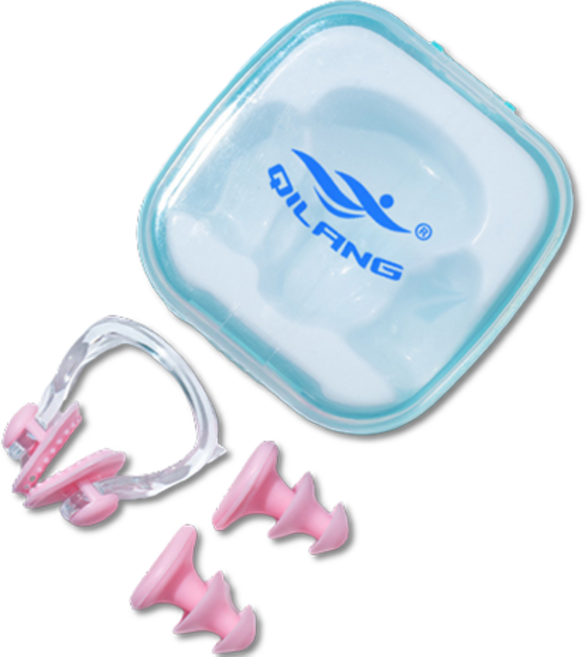 스카위즈 수영 귀마개 + 코마개 세트, 핑크, 1세트