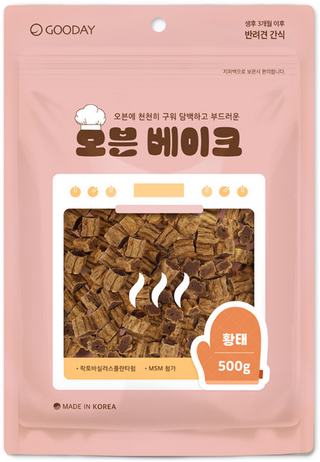 굿데이 강아지 오븐 베이크 간식, 황태, 500g, 1개