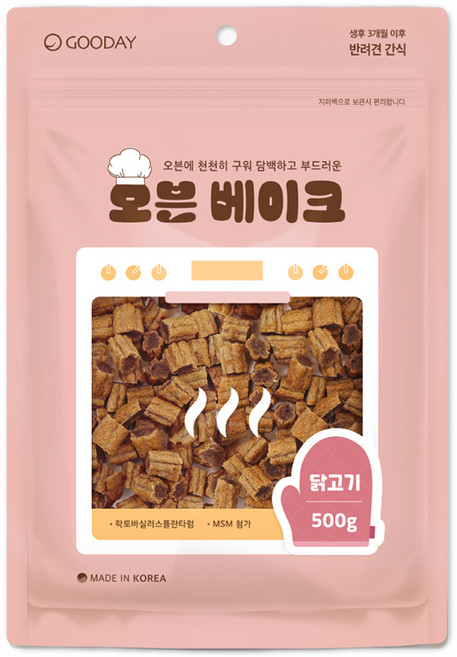 굿데이 강아지 오븐 베이크 간식, 닭고기맛, 500g, 1개
