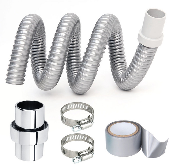 Wanet銀色線條洗衣機排水管 2m組, 銀, 1組