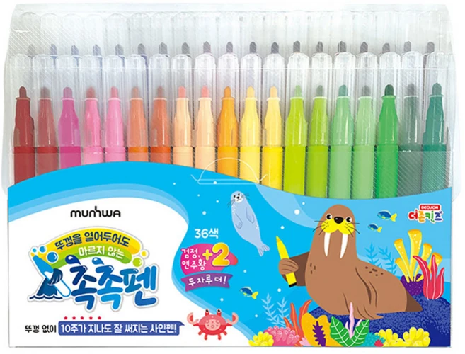 문화연필 촉촉펜, 36색, 1세트 - 쿠팡