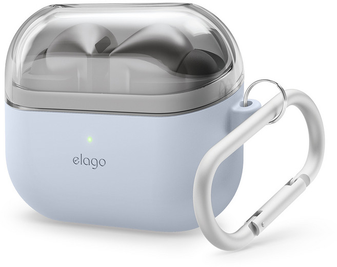 엘라고 듀오 행 케이스, 갤럭시 버즈3 / 버즈3 프로 / 버즈3 FE, 투명라이트블루, 1개