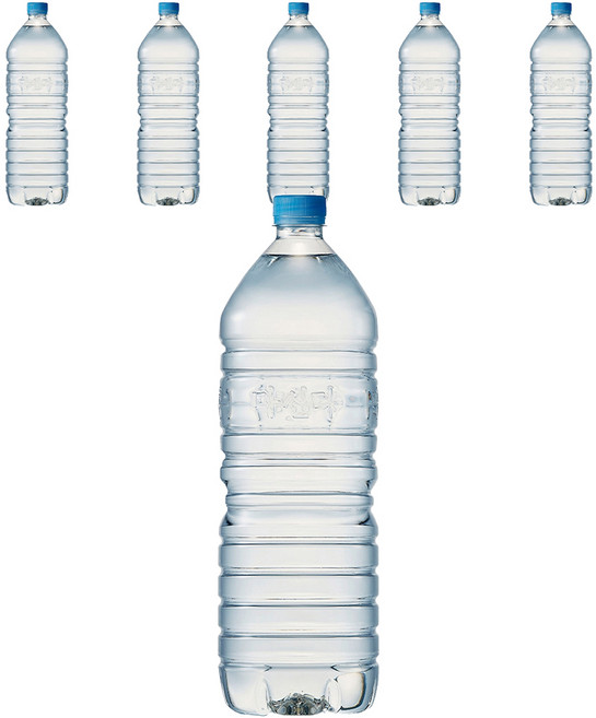 마신다 먹는샘물 무라벨, 2L, 6개
