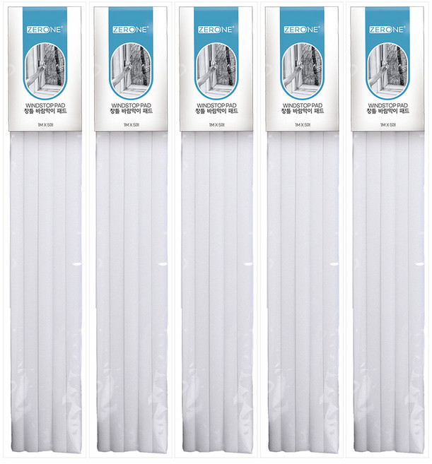 ZERONE 스펀지 창문 틈막이 창틀 바람막이 패드 1m 5p, 5개