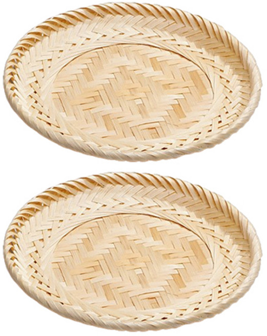 마켓피오 대나무 트레이 바구니, 혼합색상, 2개