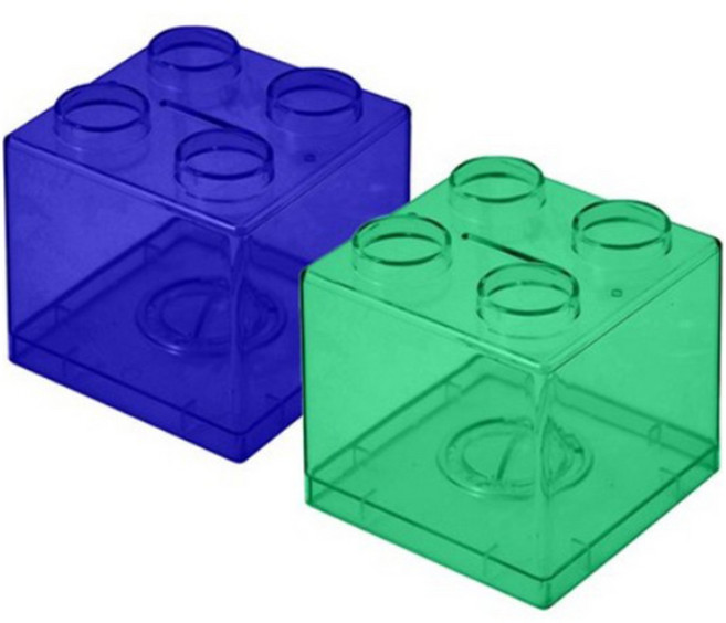 아크릴 블록 인테리어용 큐브 저금통, 블루, 그린, 2개