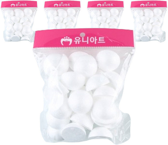 Uniart 半圓白球 50mm x 28入, 白色, 5個