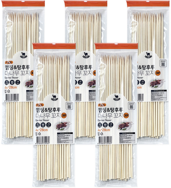 영수산업카멜 대나무 꼬지 28cm, 5개, 30개입