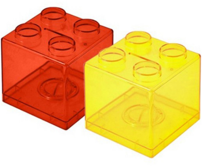 아크릴 블록 인테리어용 큐브 저금통, 레드, 옐로우, 2개