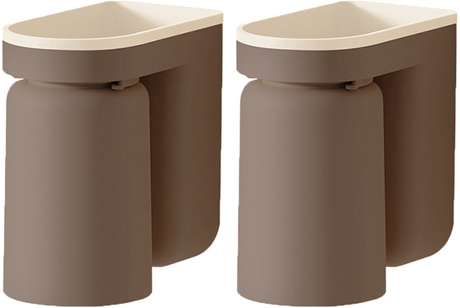 홈바내쓰 모던 무타공 욕실 다용도 치약 양치컵 칫솔꽂이, 2개, 브라운