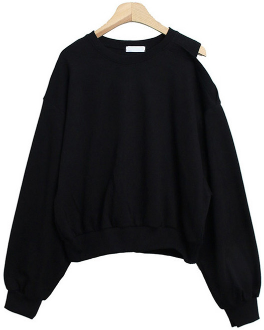 라라온 면 언발 어깨트임 무지 긴팔 맨투맨 TSP971