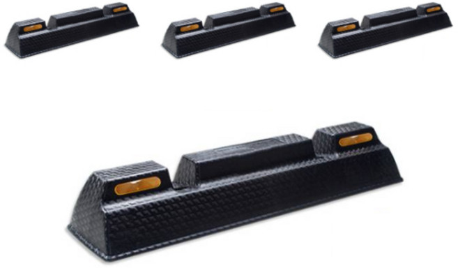 신도 아스콘용 PP 주차블럭 4p+ 부자재 세트, 블랙, 1세트