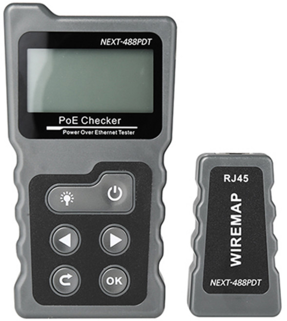 넥스트유 POE 랜 케이블 테스터기 NEXT-488PDT, 그레이, 1개, 600m