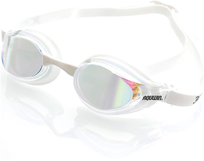 아쿠윈 선수급 일반용 레인보우 미러 코팅 슬림핏 수경 SFH230RVM, RVGD/CLWH, 1개