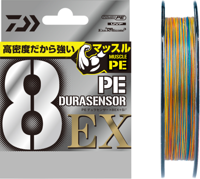 DAIWA 大和 UVF PE Dura Sensor X8EX+SI3 8股編織釣魚線, 5色多色, 1個