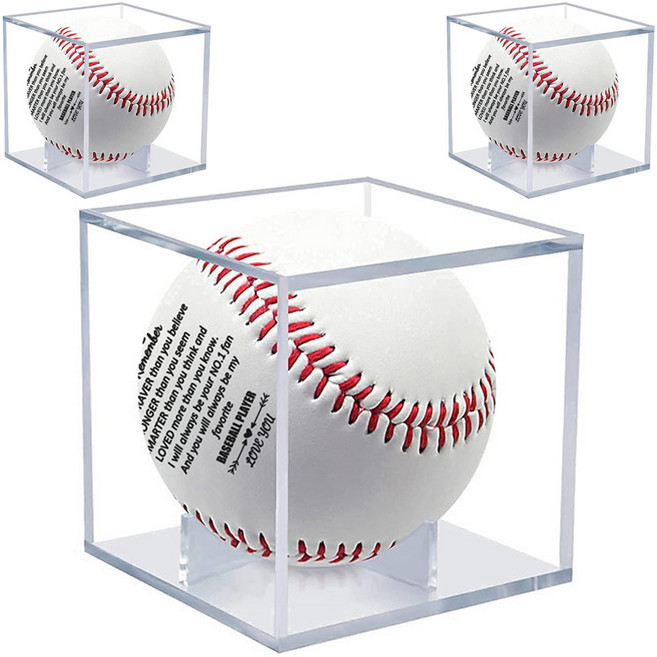 몬테로 싸인볼 전용 보관 케이스 투명 8cm + 야구공 세트, 3세트