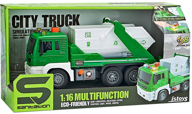 CITY TRUCK 청소차 중장비 작동완구, 혼합색상, 1개