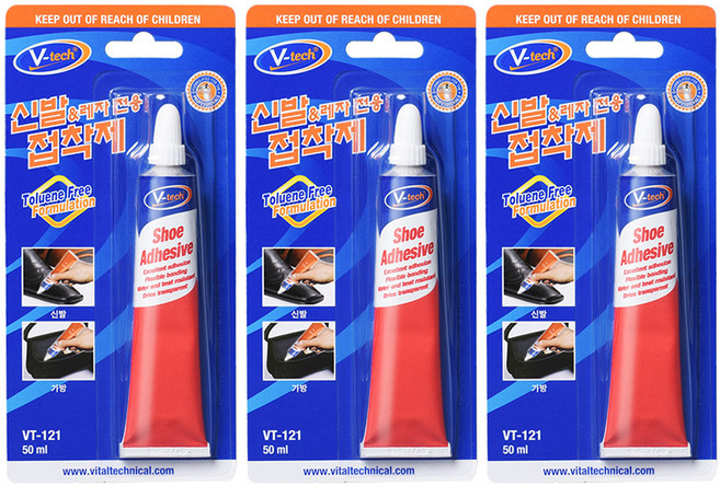 Vtech 대용량 신발 구두 밑창 접착제, 3개