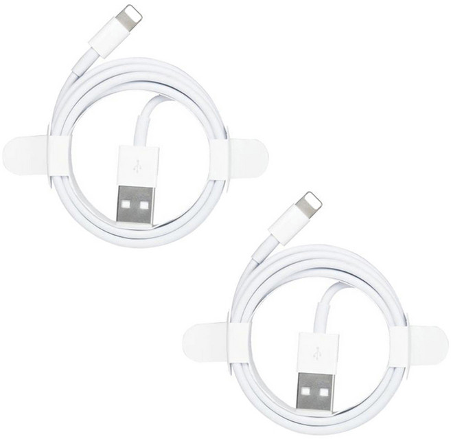 이츠라이프 A타입-애플8핀 라이트닝 아이폰 고속 충전 케이블, 1m, 화이트, 2개