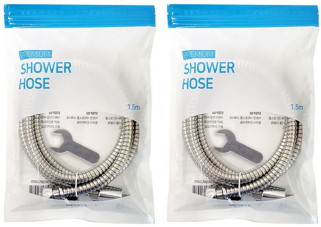 아토젯 샤워호스 2개 세트, 1.5m, 메탈
