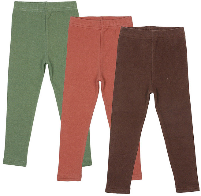 레인보우키즈 아동용 파스텔 부들 피치 레깅스 3종 세트