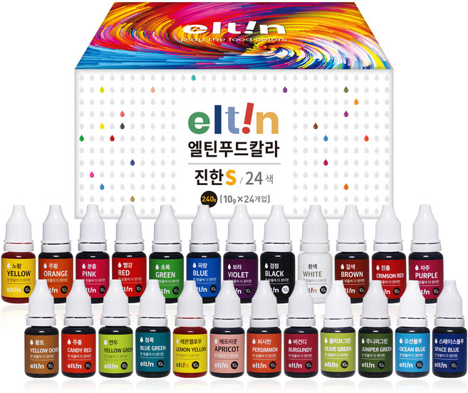 엘틴 푸드칼라 진한S 24종 세트, 1세트, 240g