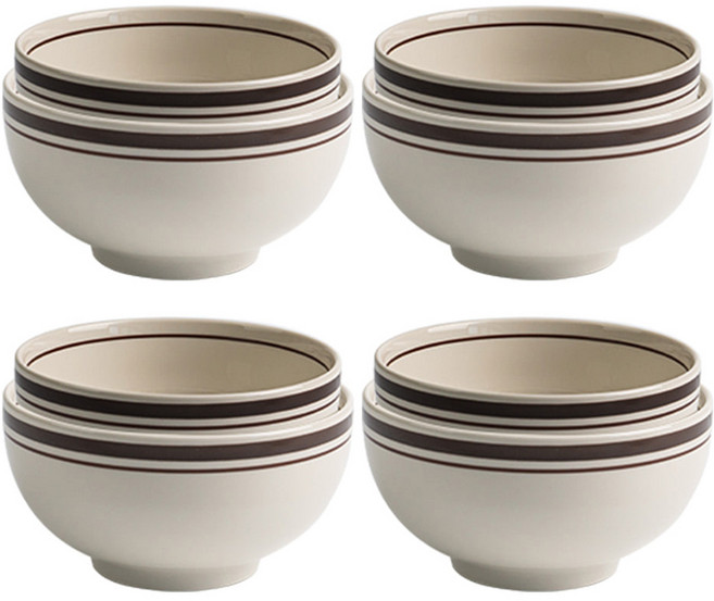 카네수즈 데일리 식기세트, 브라운스톤, 공기(4P) + 대접(4P), 1세트